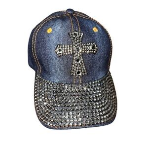 New Rhinestone Cross Jean Adjustable‎ Cap